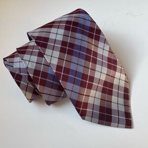 BURBERRY CHECK Silk tie Blue/Burgundy Price Firm!